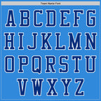 Custom Powder Blue Royal-White Bomber Varsity Letterman Zipper Jacket
