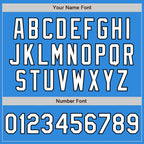 Custom Powder Blue White-Black Bomber Varsity Letterman Zipper Jacket