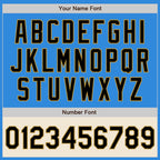 Custom Powder Blue Black Old Gold-Cream Bomber Varsity Letterman Two Tone Zipper Jacket