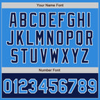 Custom Powder Blue White-Navy Bomber Varsity Letterman Two Tone Zipper Jacket