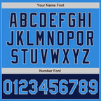 Custom Powder Blue Gray-Navy Bomber Varsity Letterman Two Tone Zipper Jacket