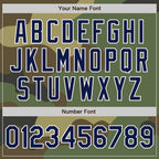 Custom Camo Navy-White Bomber Varsity Letterman Salute To Service Zipper Jacket