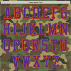 Custom Camo Purple-Orange Bomber Varsity Letterman Salute To Service Zipper Jacket