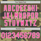 Custom Camo Pink-White Bomber Varsity Letterman Salute To Service Zipper Jacket