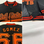 Custom White Navy-Orange Bomber Varsity Letterman Zipper Jacket