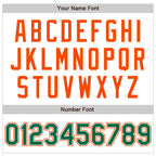 Custom White Kelly Green-Orange Bomber Varsity Letterman Zipper Jacket