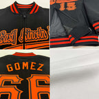 Custom White Gray-Black Bomber Varsity Letterman Two Tone Zipper Jacket