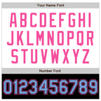 Custom White Light Blue Black-Pink Bomber Varsity Letterman Two Tone Zipper Jacket