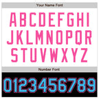 Custom White Sky Blue Black-Pink Bomber Varsity Letterman Two Tone Zipper Jacket