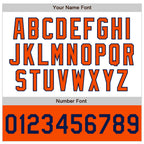 Custom White Navy-Orange Bomber Varsity Letterman Two Tone Zipper Jacket