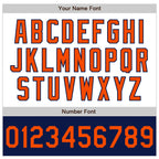 Custom White Orange-Navy Bomber Varsity Letterman Two Tone Zipper Jacket