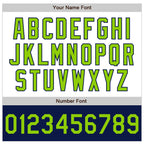 Custom White Neon Green-Navy Bomber Varsity Letterman Two Tone Zipper Jacket