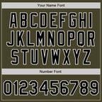 Custom Olive Black-White Bomber Varsity Letterman Salute To Service Zipper Jacket