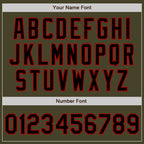 Custom Olive Black-Red Bomber Varsity Letterman Salute To Service Zipper Jacket