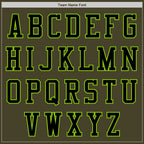 Custom Olive Black-Neon Green Bomber Varsity Letterman Salute To Service Zipper Jacket