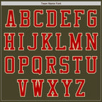 Custom Olive Red-Cream Bomber Varsity Letterman Salute To Service Zipper Jacket