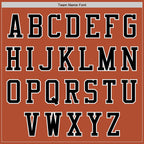 Custom Texas Orange Black-White Bomber Varsity Letterman Zipper Jacket