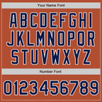 Custom Texas Orange Navy-White Bomber Varsity Letterman Zipper Jacket