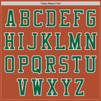 Custom Texas Orange Kelly Green-White Bomber Varsity Letterman Zipper Jacket