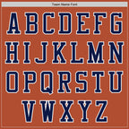 Custom Texas Orange Navy-White Bomber Varsity Letterman Two Tone Zipper Jacket