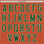 Custom Texas Orange Cream-Green Bomber Varsity Letterman Two Tone Zipper Jacket