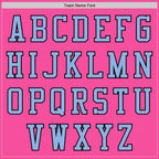 Custom Pink Light Blue-Black Bomber Varsity Letterman Zipper Jacket