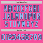 Custom Pink Light Blue-Navy Bomber Varsity Letterman Zipper Jacket