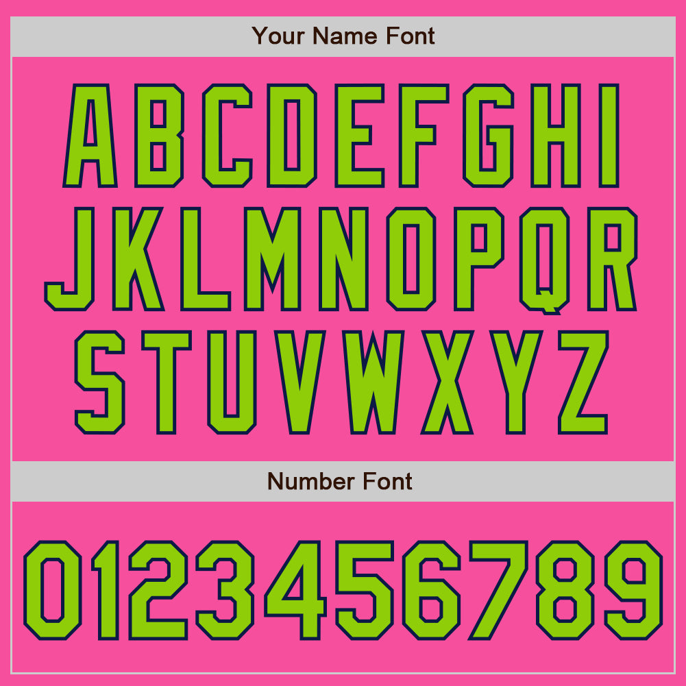 Custom Pink Neon Green-Navy Bomber Varsity Letterman Zipper Jacket