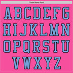 Custom Pink Black-Light Blue Bomber Varsity Letterman Two Tone Zipper Jacket