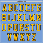 Custom Light Blue Gold-Black Bomber Varsity Letterman Zipper Jacket