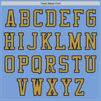 Custom Light Blue Old Gold-Black Bomber Varsity Letterman Zipper Jacket