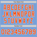 Custom Light Blue Orange-White Bomber Varsity Letterman Zipper Jacket