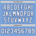 Custom Light Blue White-Navy Bomber Varsity Letterman Zipper Jacket