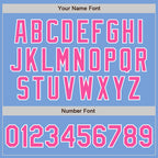Custom Light Blue Pink-White Bomber Varsity Letterman Zipper Jacket