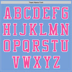 Custom Light Blue White-Pink Bomber Varsity Letterman Two Tone Zipper Jacket