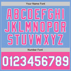 Custom Light Blue White-Pink Bomber Varsity Letterman Two Tone Zipper Jacket