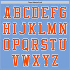 Custom Light Blue White-Orange Bomber Varsity Letterman Two Tone Zipper Jacket