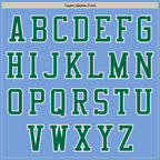 Custom Light Blue White-Kelly Green Bomber Varsity Letterman Two Tone Zipper Jacket