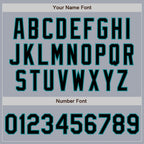 Custom Gray Black-Teal Bomber Varsity Letterman Zipper Jacket