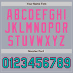 Custom Gray Aqua Black-Pink Bomber Varsity Letterman Zipper Jacket