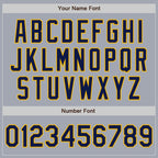 Custom Gray Navy-Gold Bomber Varsity Letterman Zipper Jacket