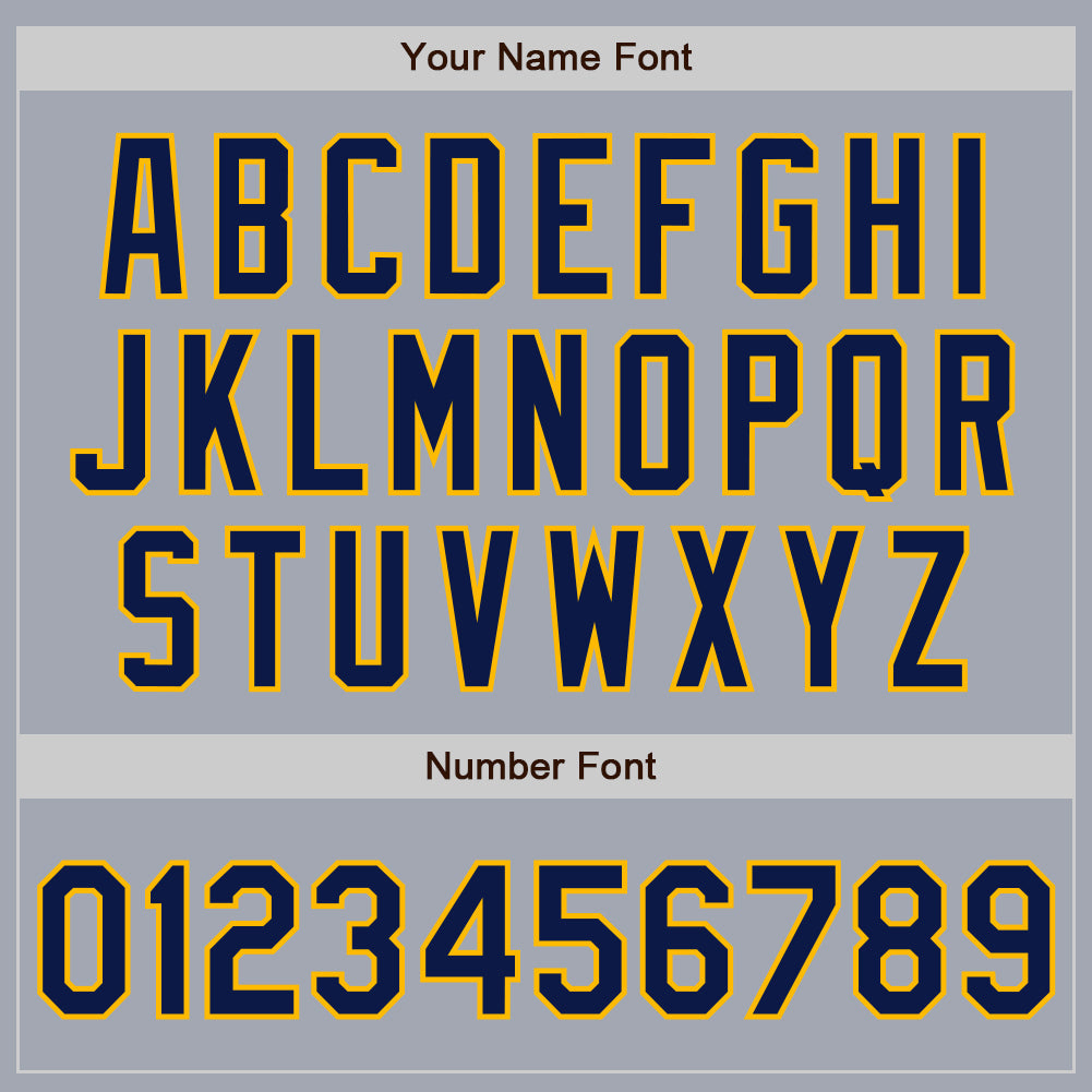 Custom Gray Navy-Gold Bomber Varsity Letterman Zipper Jacket