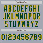Custom Gray Green-Gold Bomber Varsity Letterman Zipper Jacket