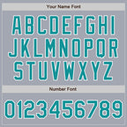 Custom Gray Teal-White Bomber Varsity Letterman Zipper Jacket