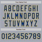 Custom Gray Royal-Yellow Bomber Varsity Letterman Zipper Jacket
