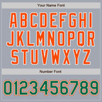 Custom Gray Kelly Green-Orange Bomber Varsity Letterman Zipper Jacket