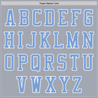 Custom Gray Light Blue-White Bomber Varsity Letterman Zipper Jacket
