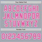 Custom Gray Pink-White Bomber Varsity Letterman Zipper Jacket
