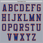 Custom Gray Orange-Royal Bomber Varsity Letterman Two Tone Zipper Jacket