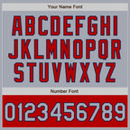 Custom Gray Navy-Red Bomber Varsity Letterman Two Tone Zipper Jacket